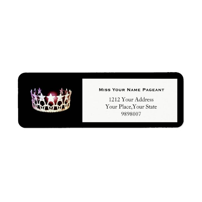 Miss USA Silver Crown Rücksendeadressen-Aufklebers (Vorne)
