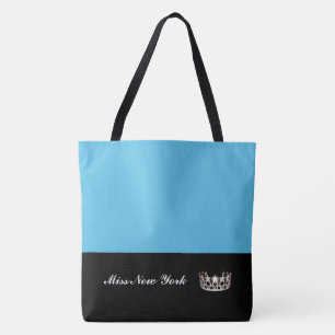 Miss USA Silver Crown Tote Bag Large Blue