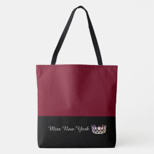 Miss USA Silver Crown Tote Bag-LRGE Crimson