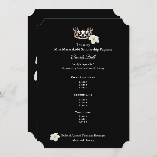 Miss USA Silver Crwn Plumeria Awards Ball Programm (Vorne/Hinten)