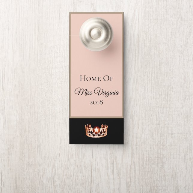 Miss USA Stil Pageant Peach Crown Door Hanger Türanhänger (Auf Knauf)