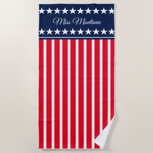 Miss USA Stil Patriotic Pageant Beach Handtuch