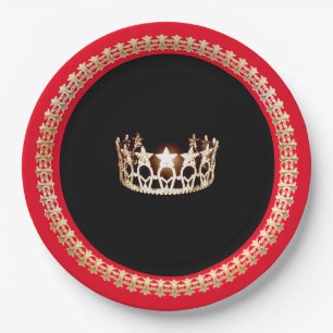 Miss USA Style Bright Red 9" Paper Teller