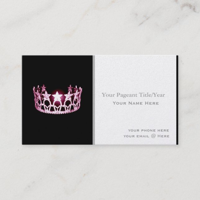 Miss USA Style Crown Custom Business Cards Visitenkarte (Vorderseite)