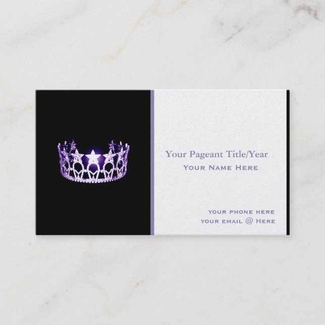 Miss USA Style Crown Custom Business Cards Visitenkarte (Vorderseite)