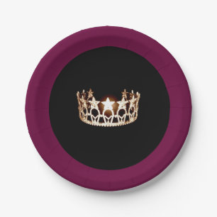 Miss USA Style Gold Crown 7" Paper Teller
