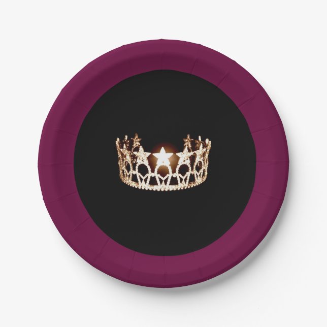 Miss USA Style Gold Crown 7" Paper Teller (Vorderseite)