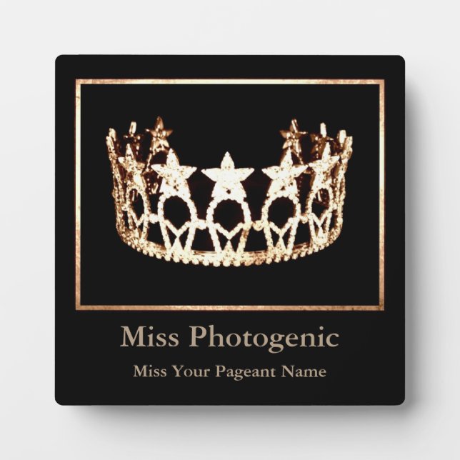 Miss USA Style Gold Crown Custom Awards Plaque Fotoplatte (Vorderseite)