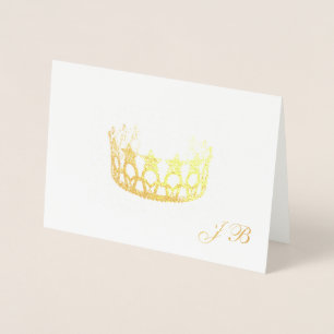 Miss USA Style Gold Fown & Monogram Card Folienkarte