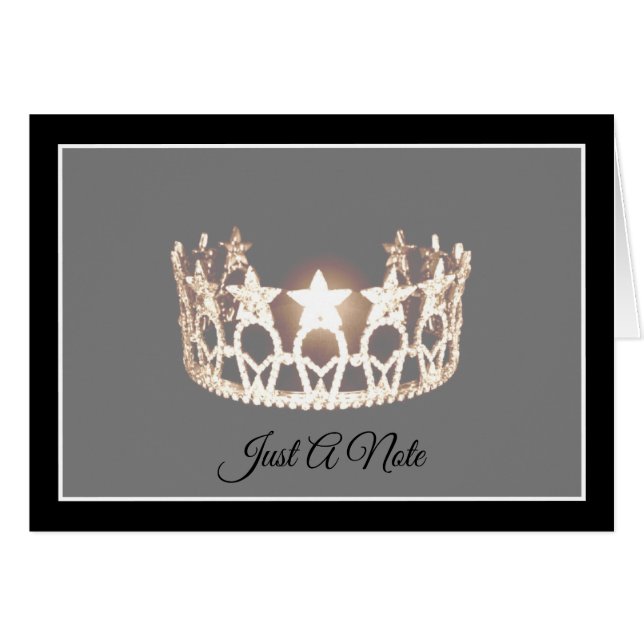 Miss USA Style Golden Crown Note Card (Vorderseite (Horizontal))