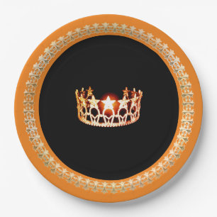 Miss USA style Orange 9" Paper Teller