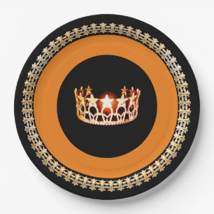 Miss USA Style Orange Crown 9" Teller