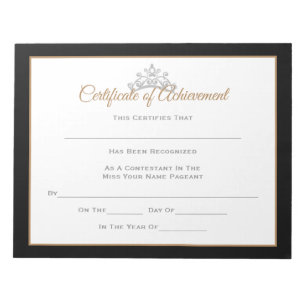Miss USA Style Pageant Certificates-Achievmment Notizblock