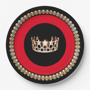 Miss USA style Red 9" Paper Teller