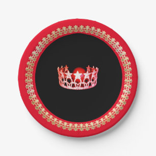 Miss USA Style Red Coral 7" Paper Teller