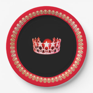 Miss USA style Red Coral 9" Paper Teller