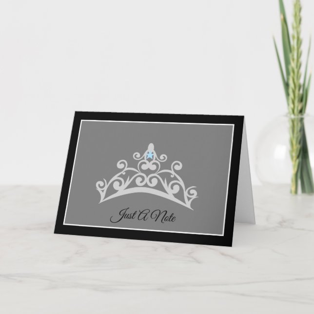 Miss USA Style Silver Tiara Sky Star Note Card Dankeskarte (Vorderseite)