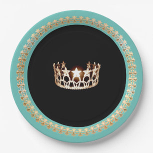 Miss USA Turquoise 9" Paper Teller