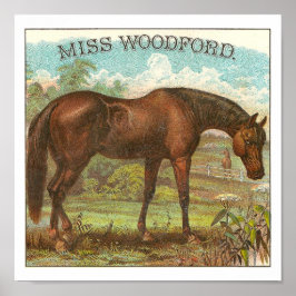 Miss Woodford Famous Vintag American Racehorse Poster