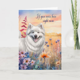 Miss You American Eskimo Hund Wildblume Meadow Karte