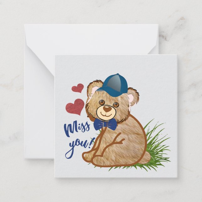 Miss you Bear Mitteilungskarte (Vorderseite)