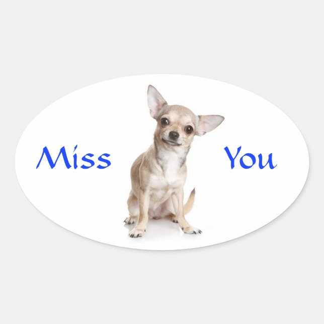 Miss You Chihuahua Welppy Sticker (Vorderseite)