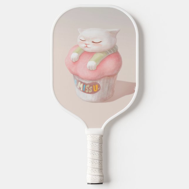 Miss You Cupcake Illustration Pickleball Schläger (Vorderseite)