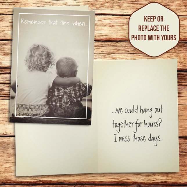 Miss You Friends Hangout Fügen Sie Ihr Foto Karte (greeting card custom photo front and inside)