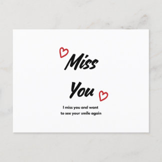 Miss You Greycard Postkarte