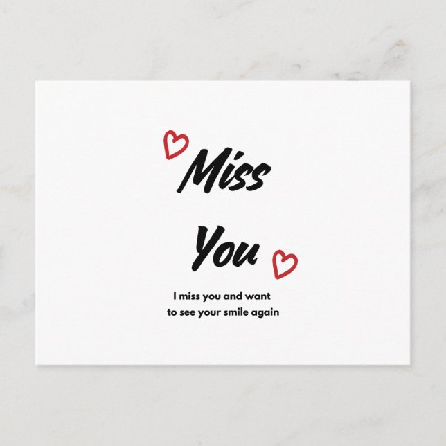 Miss You Greycard Postkarte (Vorderseite)
