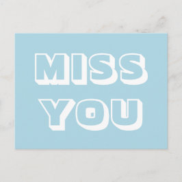 Miss You, hellblau, modern fett Postkarte