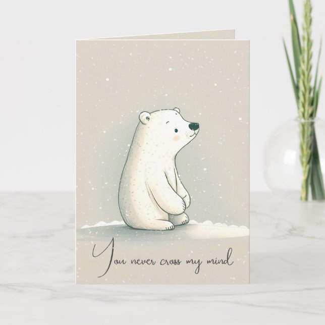 Miss You Polar Bear Karte (Vorderseite)