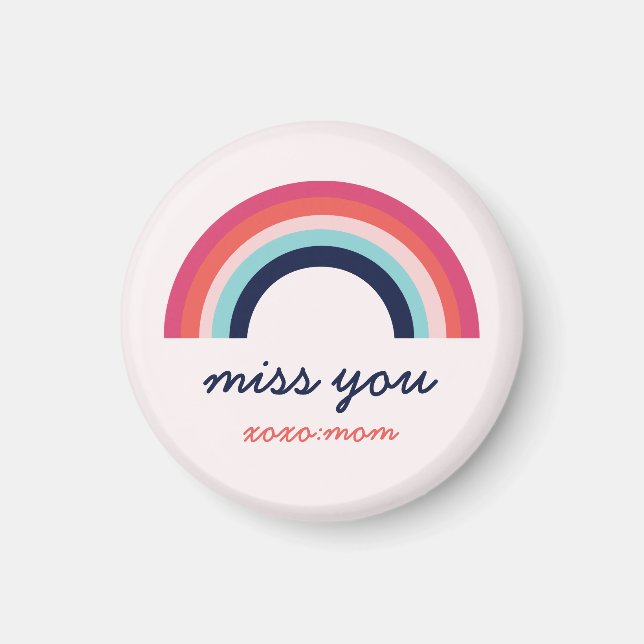 Miss You Rainbow in Pink und Blue Magnet (Vorne)