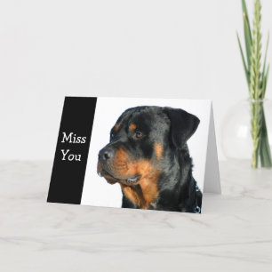 Miss You Rottweiler Hund Grußkarte - Verse Karte
