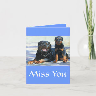 Miss You Rottweiler Mama & Puppy Dog Grußkarte Karte