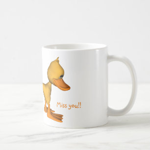 Miss you Sad kleinen Gelben Cartoon Duck Tasse