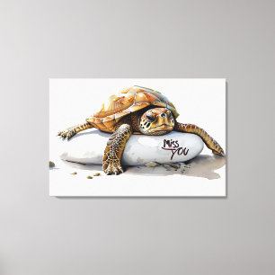 "Miss You" Schildkrötenwerbung Leinwanddruck