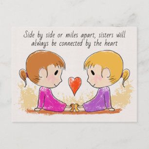 Miss You Sister Niedlich Postcard Postkarte