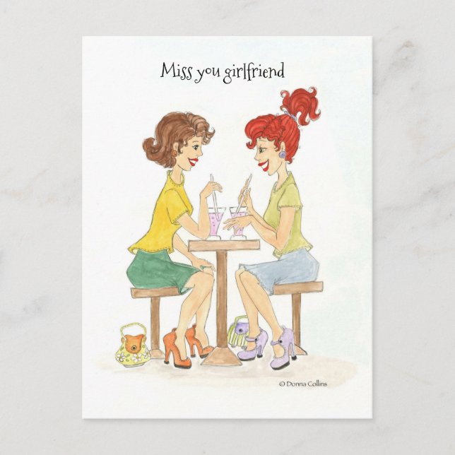Miss You Soda Girls Postcard Postkarte (Vorderseite)
