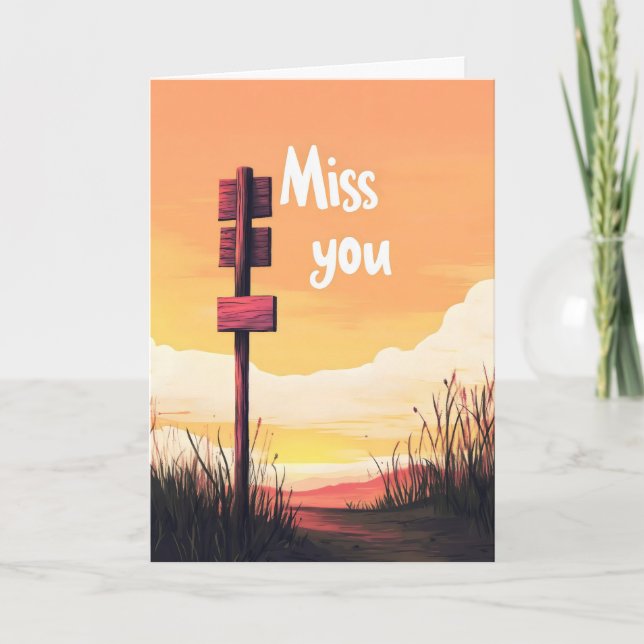Miss You Sunset Feiertagskarte (Vorderseite)