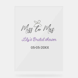 Miss zu Brautparty Name Datum Jahr vor Acrylschild