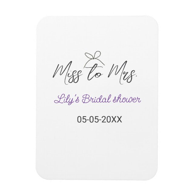 Miss zu Brautparty Name Datum Jahr vor Magnet (Vertikal)