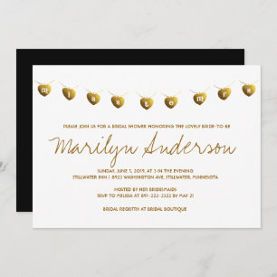 Miss zu Frau Modern Gold Brautparty Einladung