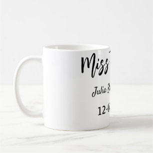 Miss zu Mrs Brautparty stilvoll einfach Name hinzu Kaffeetasse