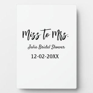 Miss zu Mrs Brautparty stilvoll einfach Namen hinz Fotoplatte
