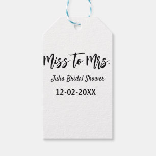 Miss zu Mrs Brautparty stilvoll einfach Namen hinz Geschenkanhänger