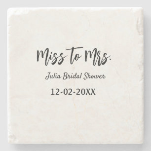 Miss zu Mrs Brautparty stilvoll einfach Namen hinz Steinuntersetzer