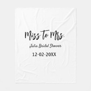 Miss zu Mrs. Brautparty stylish simple add name Fleecedecke