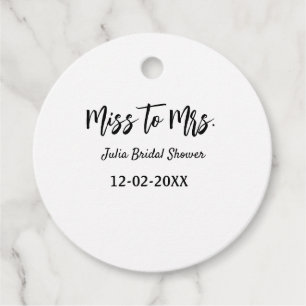 Miss zu Mrs. Brautparty stylish simple add name Geschenkanhänger