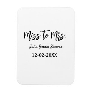 Miss zu Mrs. Brautparty stylish simple add name Magnet